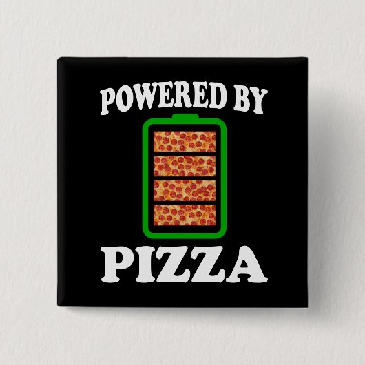 Powered by Pizza - Funny Pizza Button (Vorderseite)