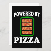 Powered by Pizza - Funny Pizza Einladung (Vorne/Hinten)