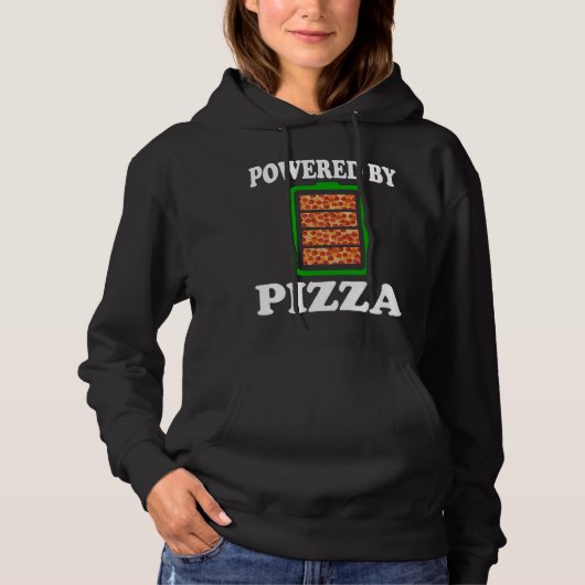 Powered by Pizza - Funny Pizza Hoodie (Vorderseite)