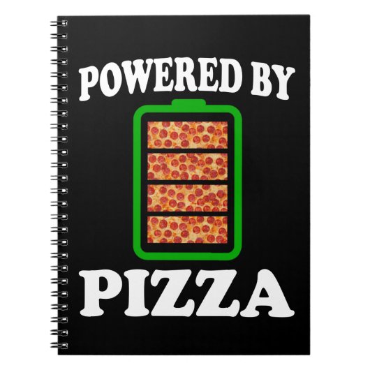 Powered by Pizza - Funny Pizza Notizblock (Vorderseite)