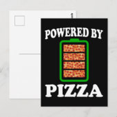 Powered by Pizza - Funny Pizza Postkarte (Vorne/Hinten)