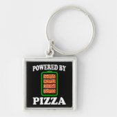 Powered by Pizza - Funny Pizza Schlüsselanhänger (Vorne)