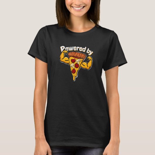 Powered by Pizza Gym T-Shirt (Vorderseite)
