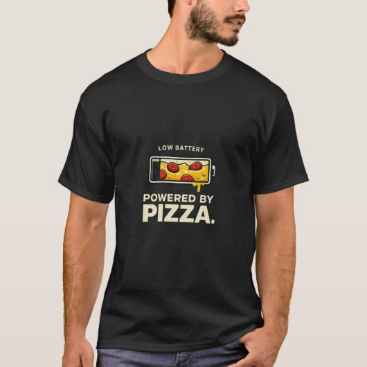 Powered By Pizza Shirt – Funny Pizza Lover T-Shirt (Vorderseite)