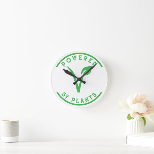 Powered by Plants Runde Wanduhr (Zuhause)