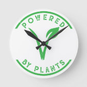 Powered by Plants Runde Wanduhr (Vorderseite)