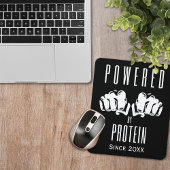 Powered by protein stylish Black Mousepad