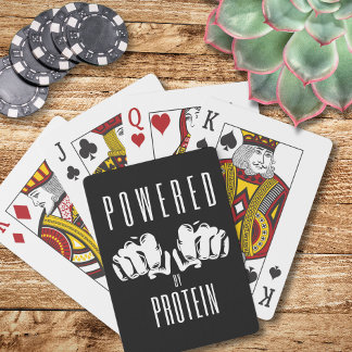 Powered by protein stylish Black Spielkarten
