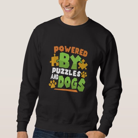 Powered by Puzzles and Dogs Puzzle Puzzler Board G Sweatshirt (Vorderseite)