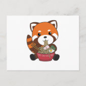 Powered By Ramen Cute Red Panda Eats Ramen Noodles Postkarte (Vorderseite)