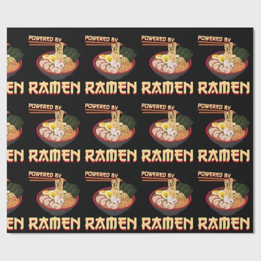 Powered by Ramen Japanisch Anime Noodles Geschenkpapier (Flach)