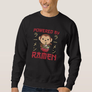 Powered by Ramen Sweet Monkey Eats Ramen Sweatshirt