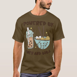 Powered by Ramen und Boba Tea japanische Nahrungsm T-Shirt