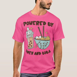 Powered by Ramen und Boba Tea japanische Nahrungsm T-Shirt