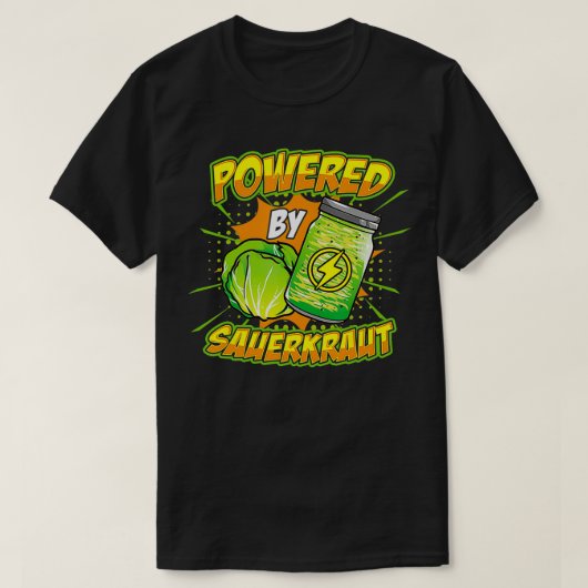 Powered by Sauerkraut Sour Fermented Cabbage Veget T-Shirt (Design vorne)