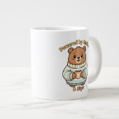 Powered by Smiles & Sips,cute Beard Jumbo-Tasse (Vorderseite Rechts)