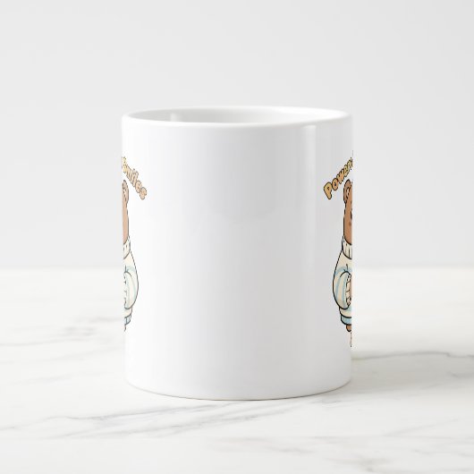 Powered by Smiles & Sips,cute Beard  Jumbo-Tasse (Vorderseite)