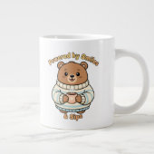 Powered by Smiles & Sips,cute Beard Jumbo-Tasse (Rechts)