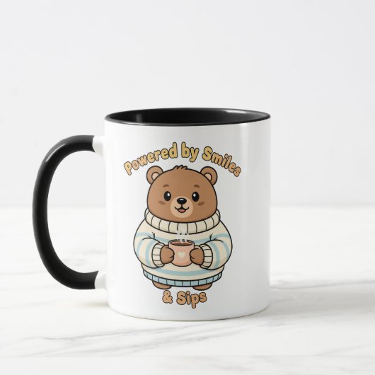 Powered by Smiles & Sips,cute Beard Tasse (Links)