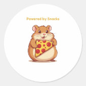 Powered by Snacks - Funny Hamster Food Lover Desig Runder Aufkleber (Vorderseite)