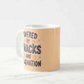 Powered by Snacks Imagination Funny Food Quote Typ Kaffeetasse (Vorderseite Links)