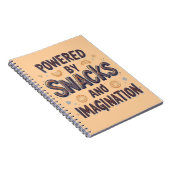 Powered by Snacks Imagination Funny Food Quote Typ Notizblock (Rechte Seite)