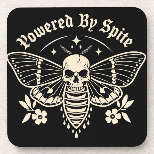 "Powered By Spite"  Drink Coaster Getränkeuntersetzer (Vorderseite)