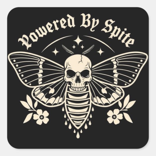 "Powered By Spite" Sticker (Vorderseite)