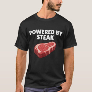 Powered By Steak Shirt Lustiger Steakliebhaber