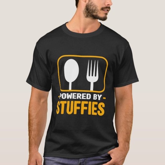 Powered by Stuffies Stuffed Clams Spaß Meeresfrüch T-Shirt (Vorderseite)