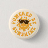 Powered by Sunshine Happy Fun Sommer Urlaub Button (Vorderseite)