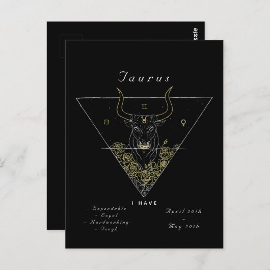 'Powered by Taurus' Postkarte (Vorne/Hinten)