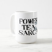 Powered by Tea & Sarcasm Kaffeetasse (Vorderseite Links)