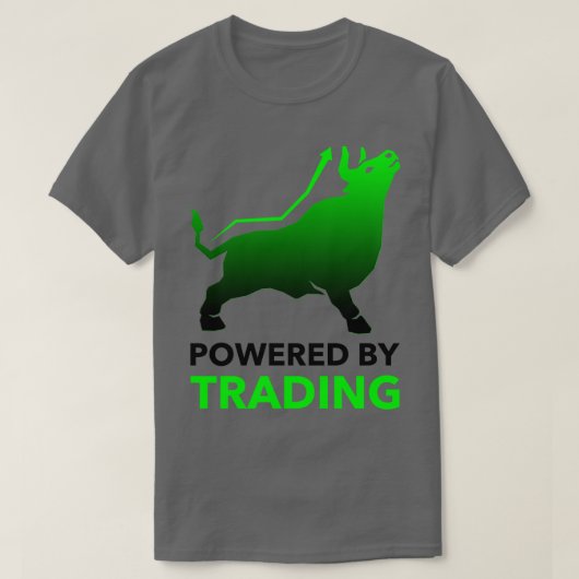Powered by Trading Funny Trading T-Shirt (Design vorne)