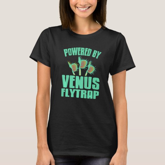 Powered By Venus Flytrap Cool Carnivorous Plant Pr T-Shirt (Vorderseite)