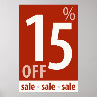 Powerful 15% OFF Sale - Retail Sales Poster
