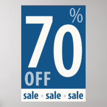 Powerful 70% OFF Sign - Retail Sales Poster