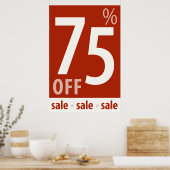 Powerful 75% OFF Sign - Retail Sales Poster (Küche)