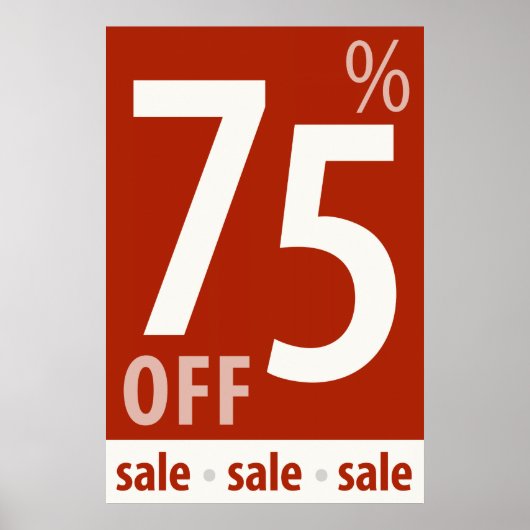 Powerful 75% OFF Sign - Retail Sales Poster (Vorne)
