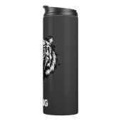 Powerful Black and White Artistic Roaring Tiger  Thermosbecher (Nach rechts gedreht)