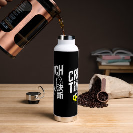 Powerful Crunch Time Cat Soccer Water Bottle Trinkflasche