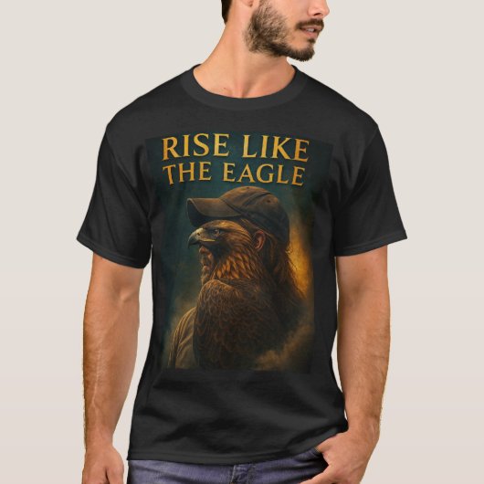 Powerful Eagle Hybrid Artwork Motivational Design T-Shirt (Vorderseite)