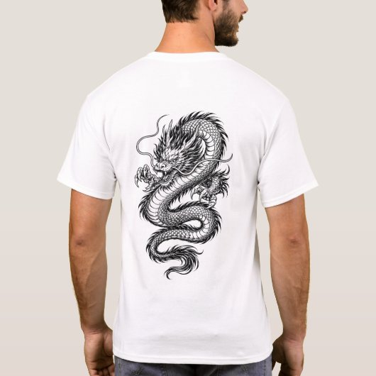 Powerful Eastern Dragon Illustration Tee (Rückseite)