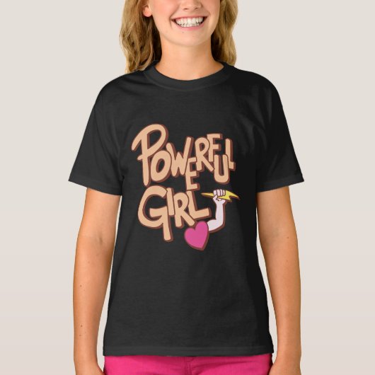 Powerful Girl Funny Niedlich T-Shirt (Vorderseite)