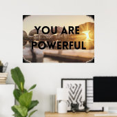 "Powerful" Inspiration Wall Art Poster (Heimbüro)