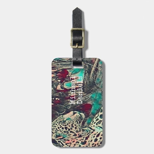 Powerful Jaguar Monogram Gepäckanhänger (Vorderseite vertikal)