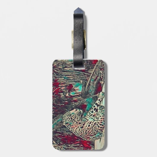 Powerful Jaguar Monogram Gepäckanhänger (Rückseite vertikal)