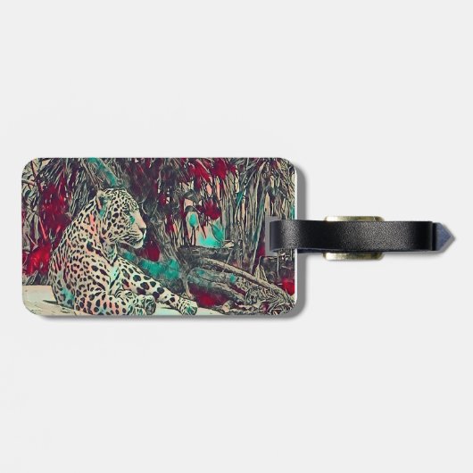 Powerful Jaguar Monogram Gepäckanhänger (Rückseite horizontal)