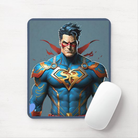 "Powerful Superhero Visuals" Mousepad (Mit Mouse)