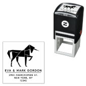 Powerful Unicorn - Modernes Abstraktes Art Deco Permastempel (Beispiel)